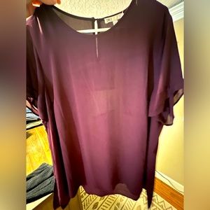 Purple chiffon top XL